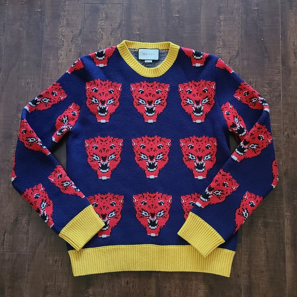 Gucci Tiger Jacquard Sweater SIZE M